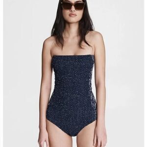 NWT Rag & Bone Aster Tube Bodysuit Sz 0 Navy & white